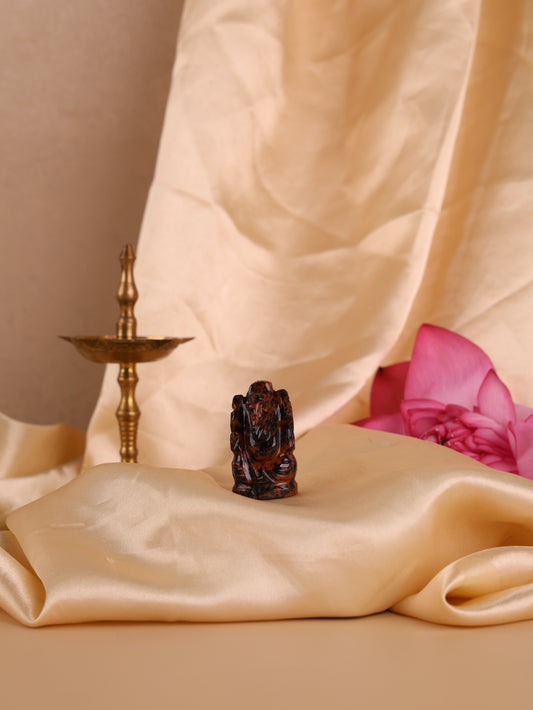 Mohogany obsidian ganesh