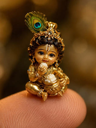 Radha Krishna Silver Mukut